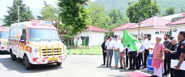  Lieutenant Governor flags off fleet of ambulances for Hospitals in Ramban and Anantnag Districts